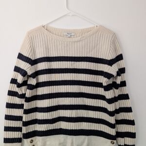 Striped Sweater in Cream and Black